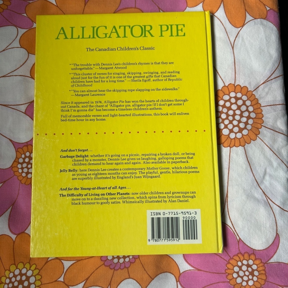 2 for $40 Vintage copy Canadian Classic Alligator Pie Book by Dennis Lee - Picture 2 of 4